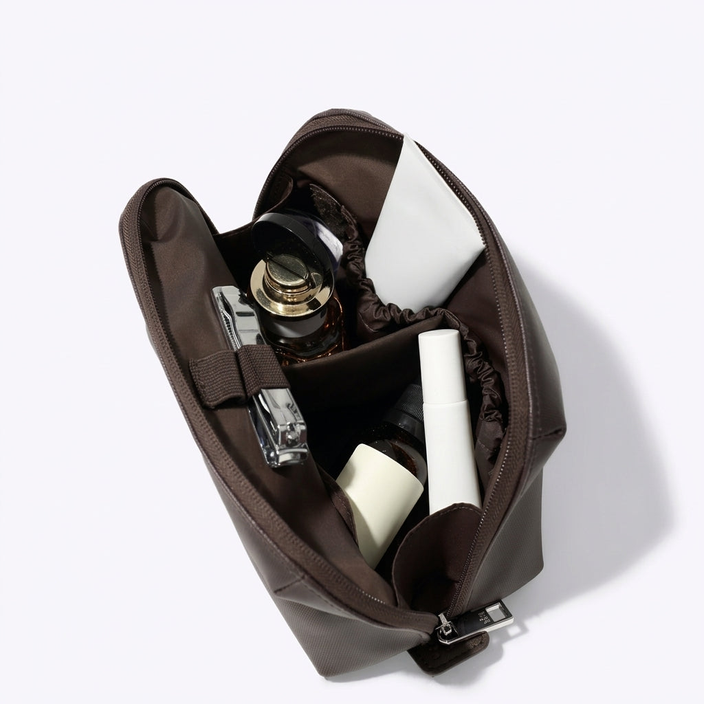The Small Cosmetic Pouch in Espresso